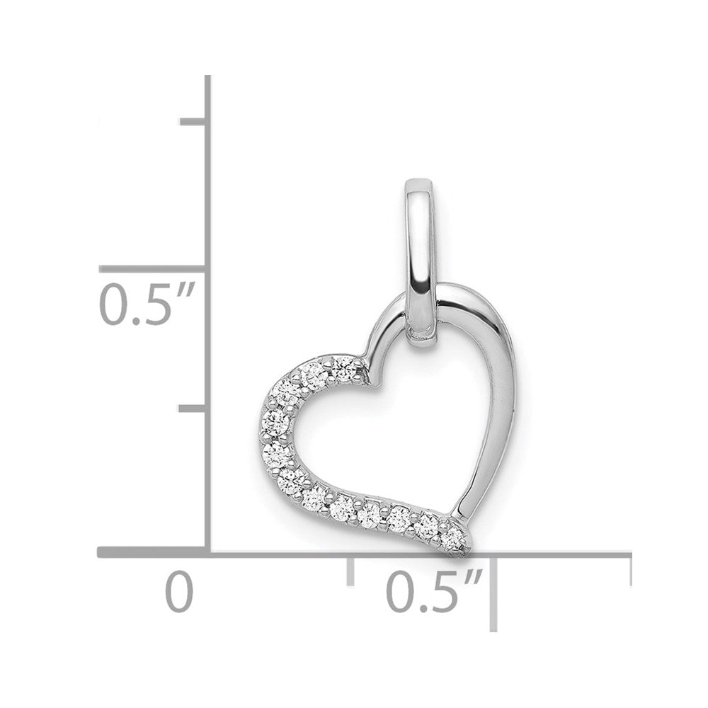 14k White Gold 1/15ct. Diamond Heart Pendant