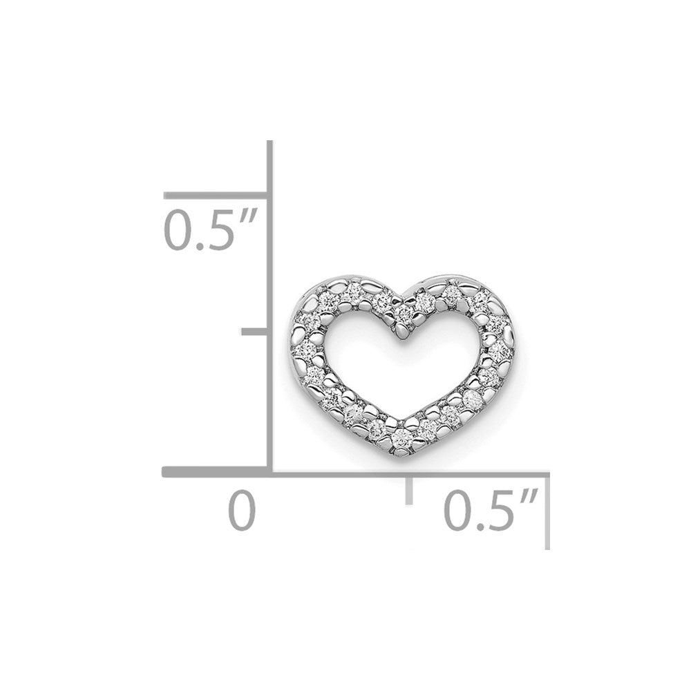 14k White Gold 1/15ct. Diamond Heart Chain Slide
