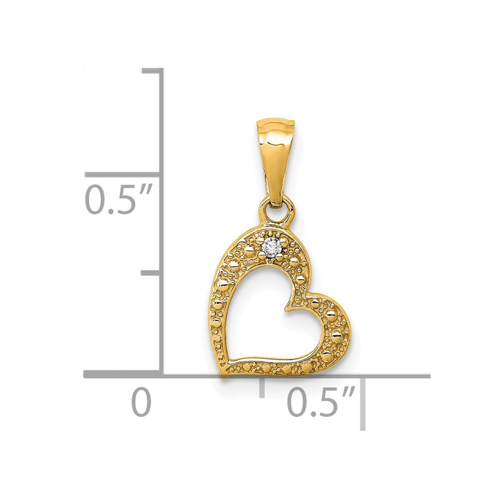 14k  .01ct. Diamond Heart Pendant