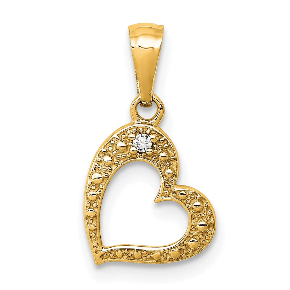14k  .01ct. Diamond Heart Pendant