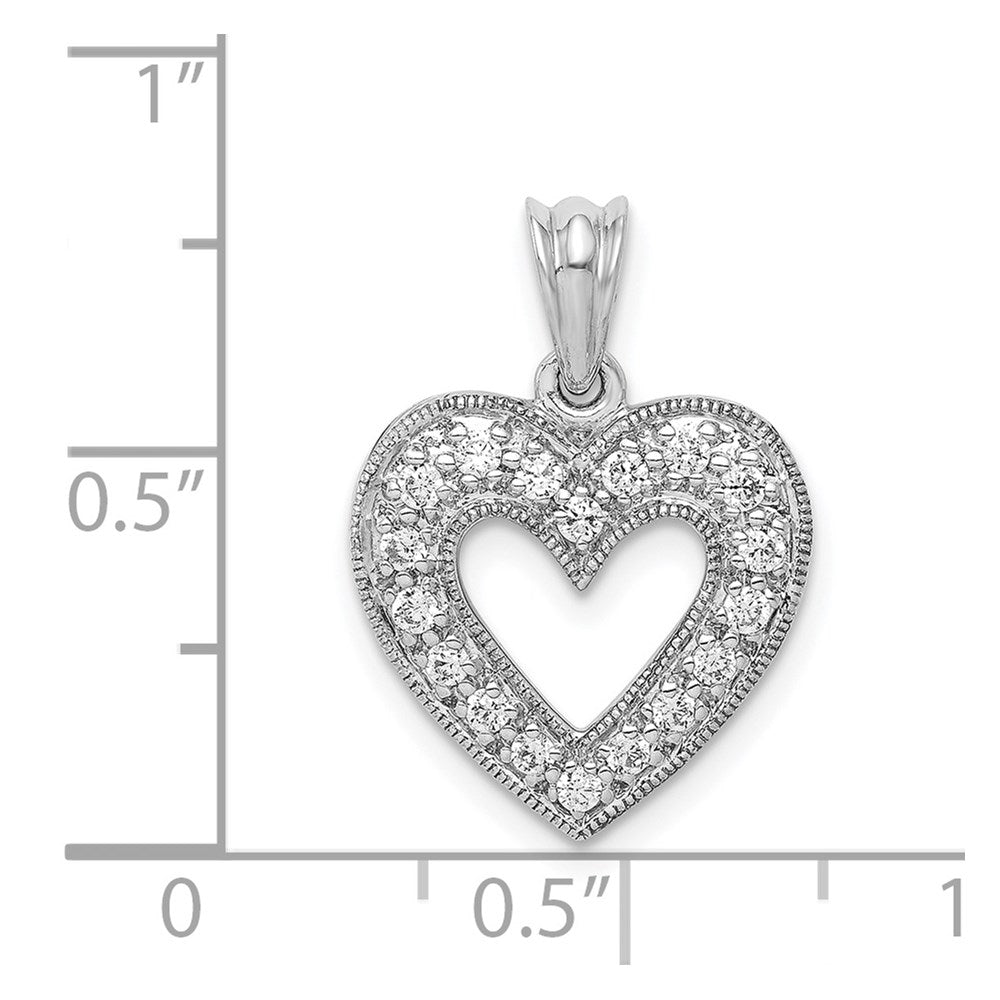 14k White Gold 1/4ct. Diamond Heart Pendant