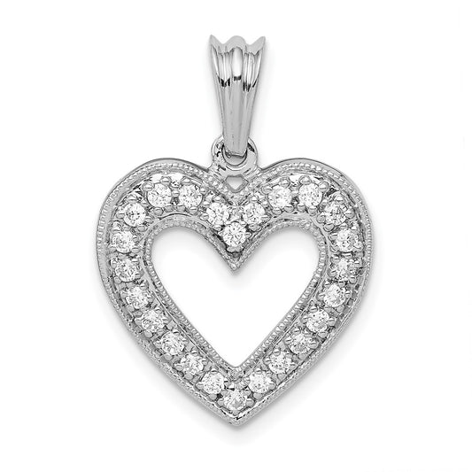 14k White Gold 1/3ct. Diamond Heart Pendant