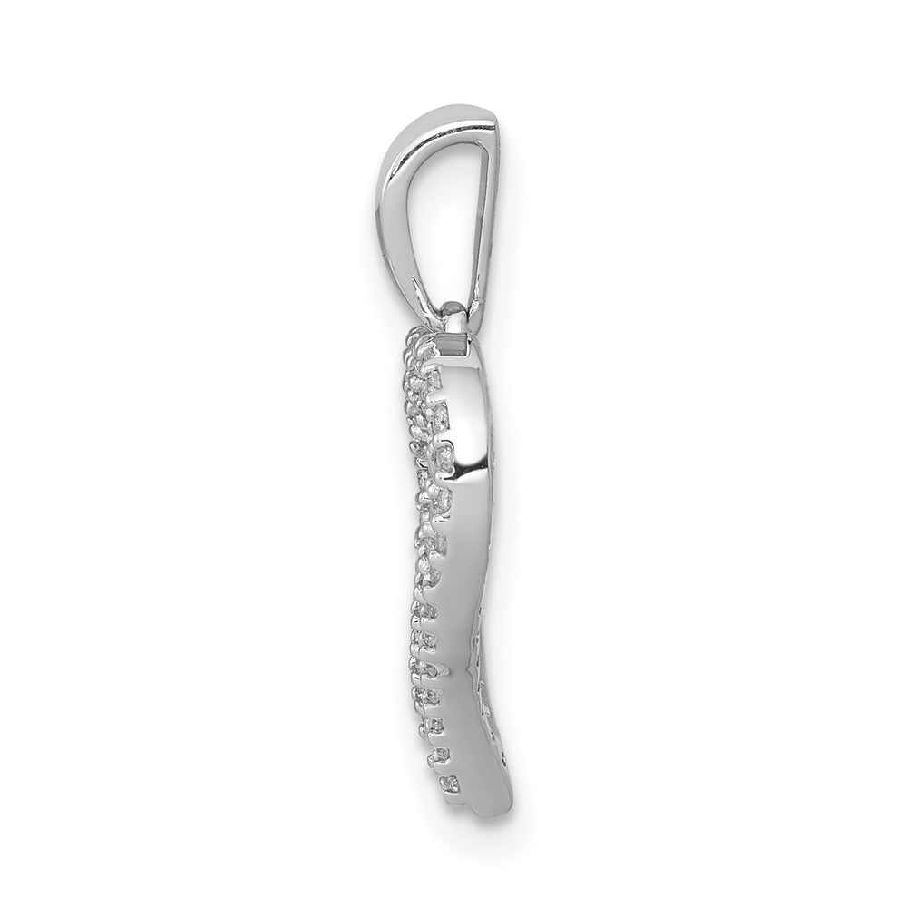 14k White Gold 1/4ct. Diamond 2-row Heart Pendant