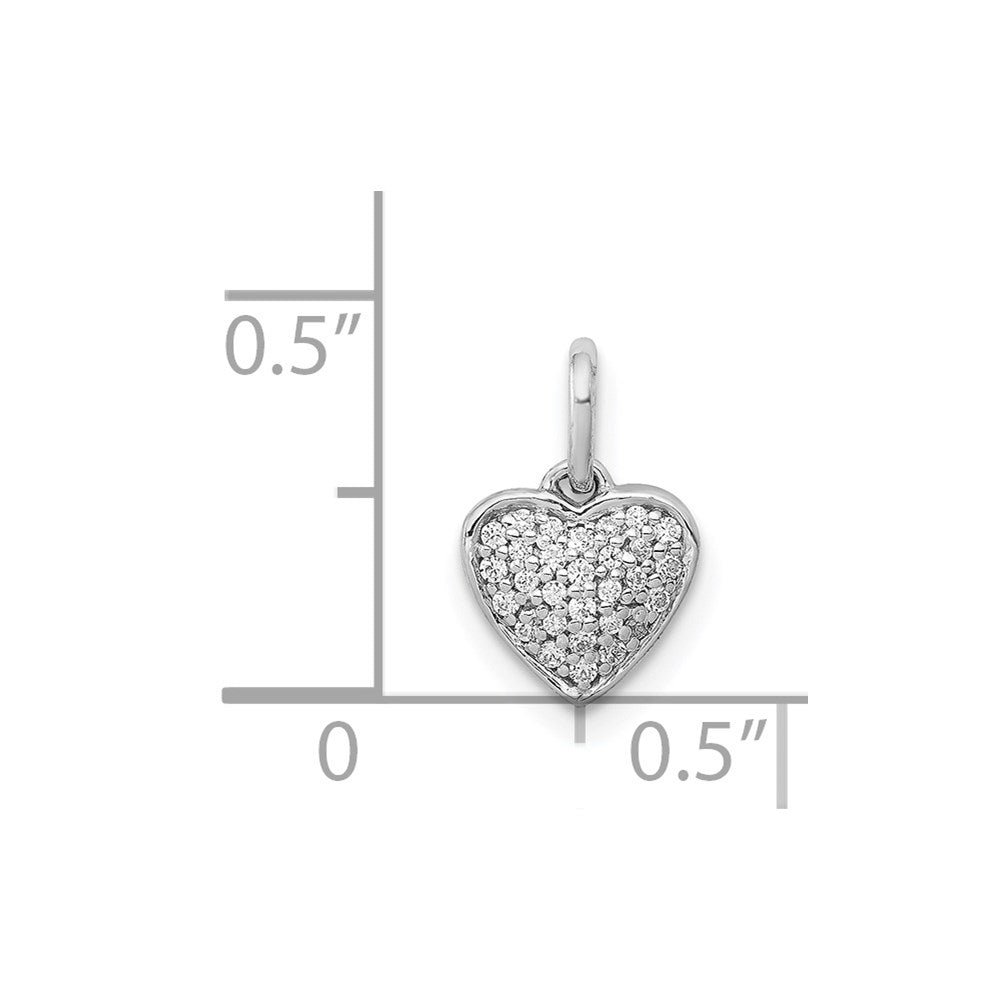 14k White Gold 1/10ct. Diamond Heart Pendant