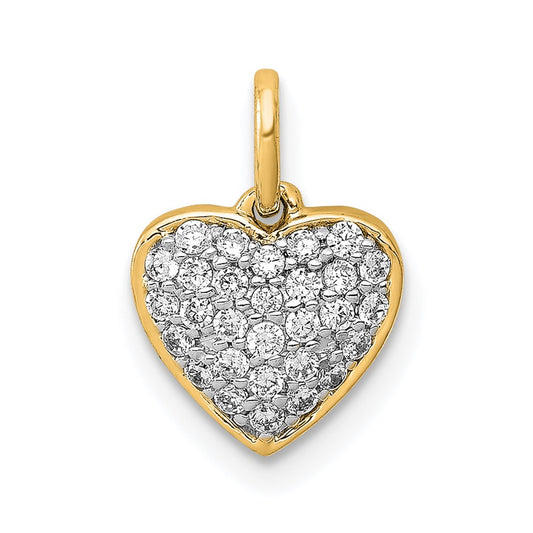 14k Yellow Gold 1/5ct. Diamond Heart Pendant