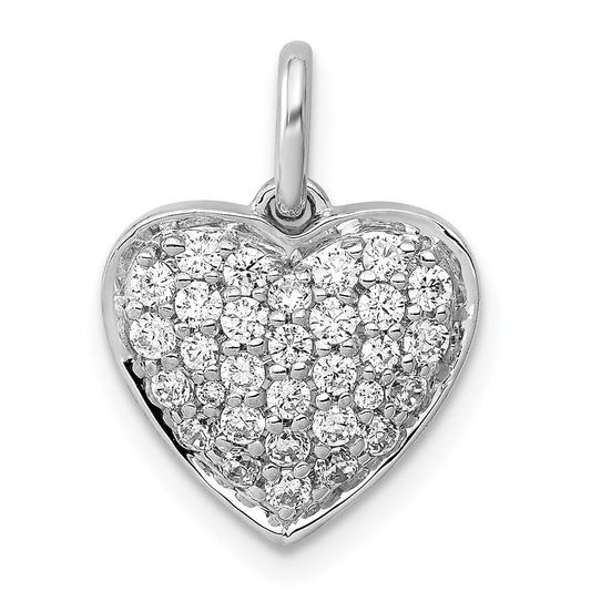 14k White Gold 1/2ct. Diamond Heart Pendant