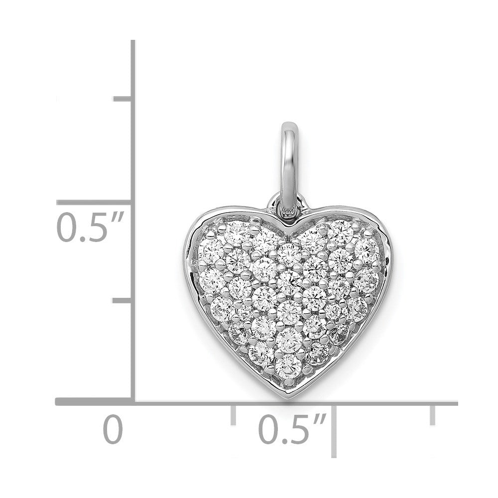 14k White Gold 5/8ct. Diamond Heart Pendant