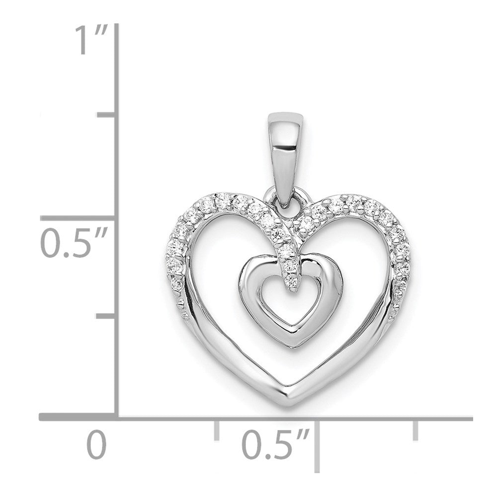 14k White Gold 1/10ct. Diamond Double Heart Pendant
