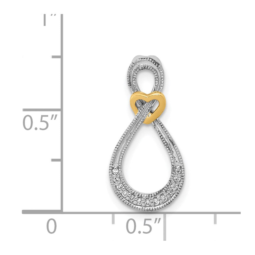 14k Two-tone 1/20ct. Diamond Infinity w/Heart Chain Slide