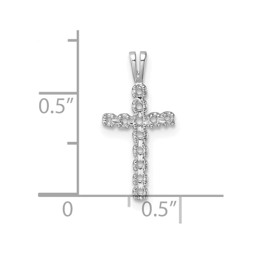 14k White Gold Latin Cross Pendant Mounting