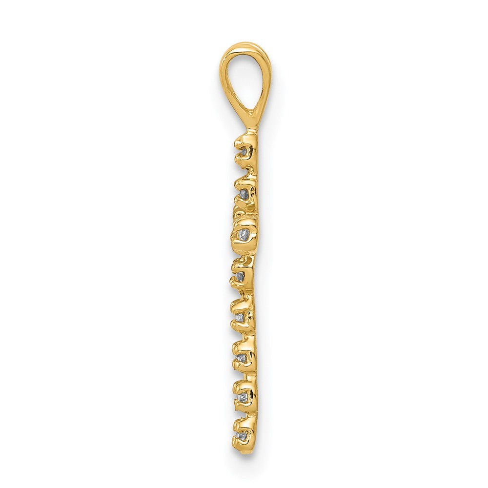 14k AA Diamond Latin Cross Pendant