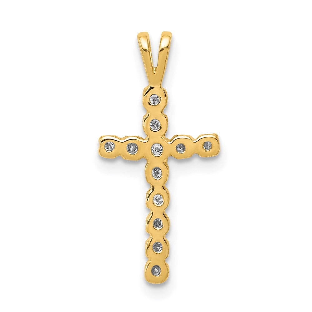 14k AA Diamond Latin Cross Pendant