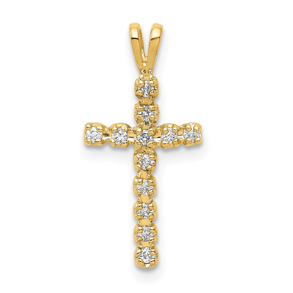 14k AA Diamond Latin Cross Pendant