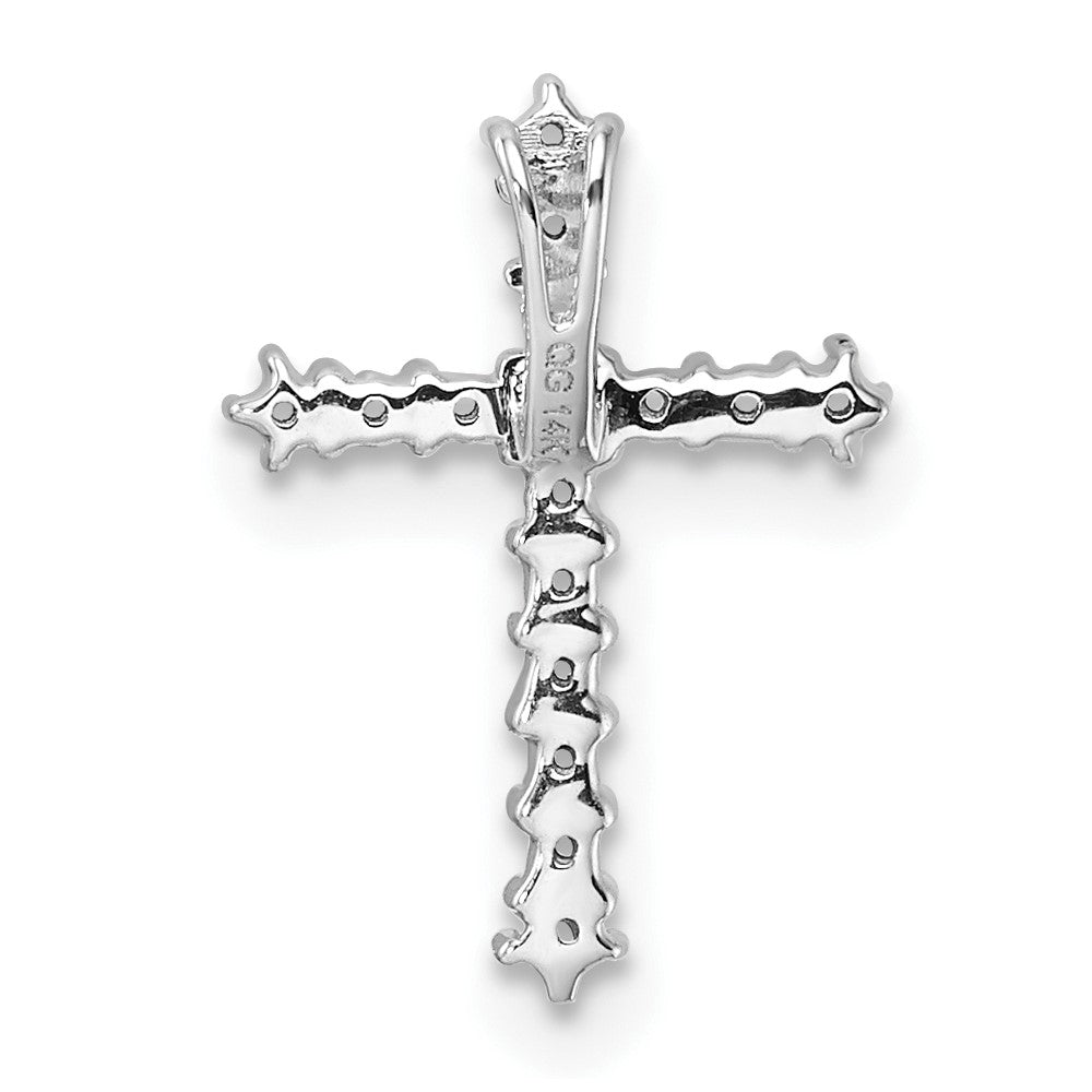 14k White Gold Diamond Cross Pendant Mounting