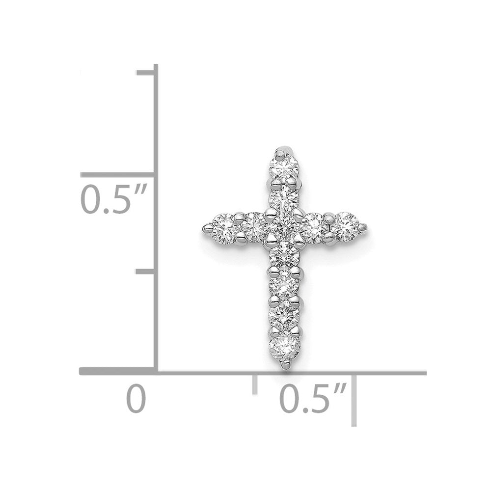 14k White Gold AA 1/3ct. Diamond Cross Pendant