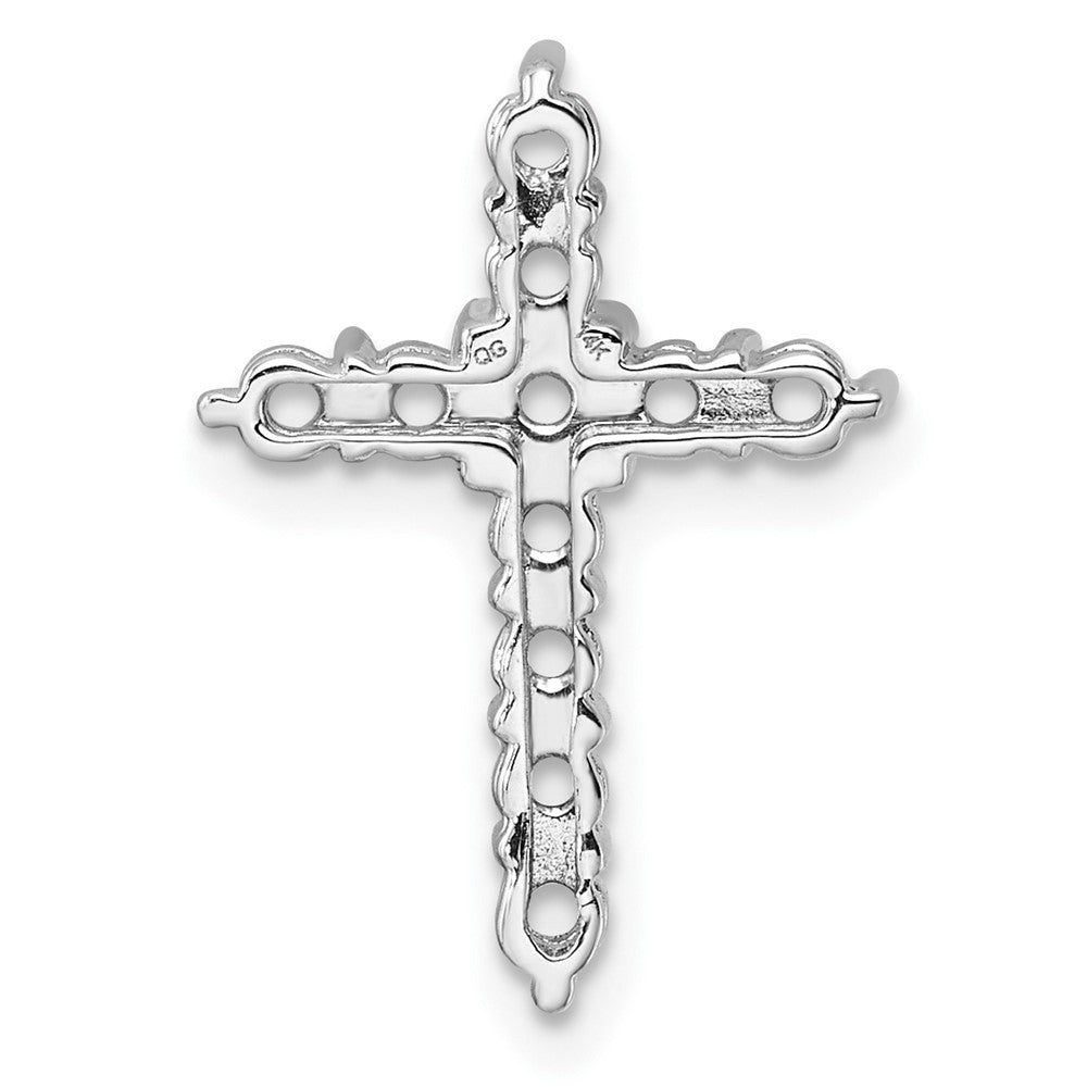 14k White Gold Diamond Cross Chain Slide Mounting