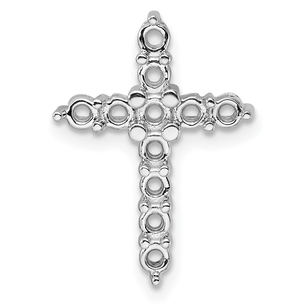 14k White Gold Diamond Cross Chain Slide Mounting