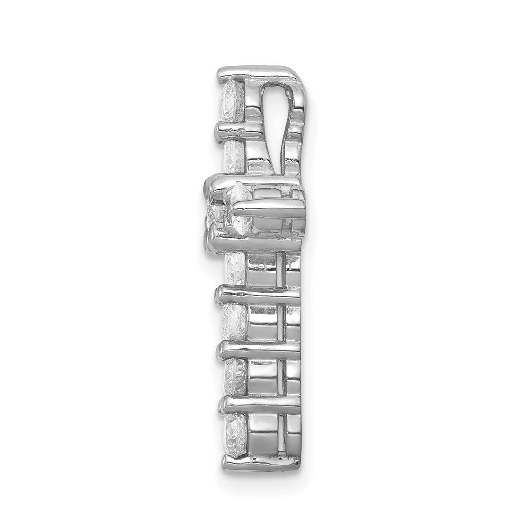 14k White Gold AA 1ct. Diamond Cross Chain Slide