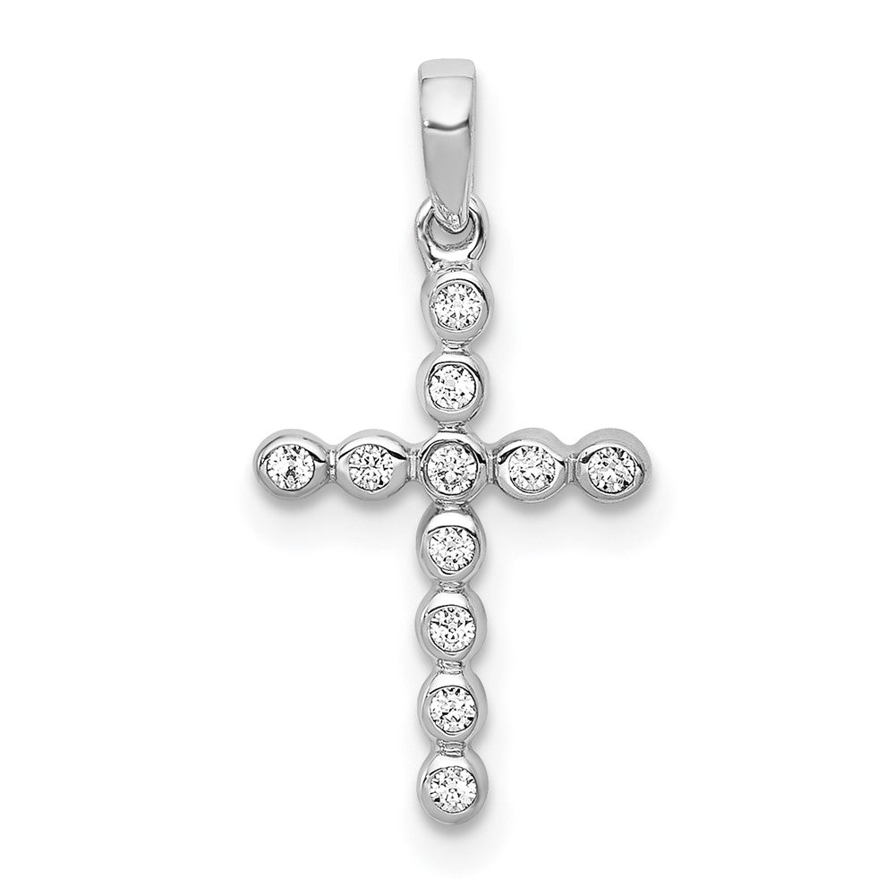 14k White Gold 1/10ct. Diamond Cross Pendant