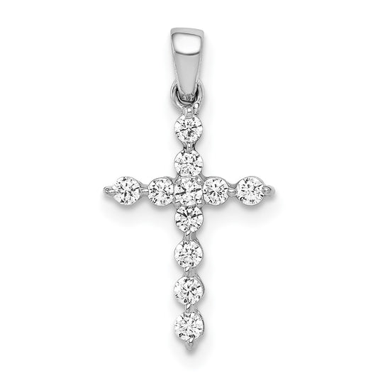 14k White Gold 1/4ct. Diamond Cross Pendant