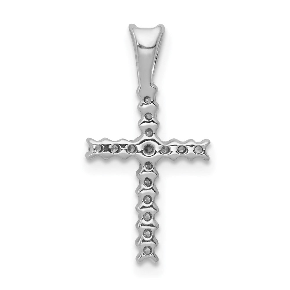 14k White Gold 1/6ct. Diamond Latin Cross Pendant