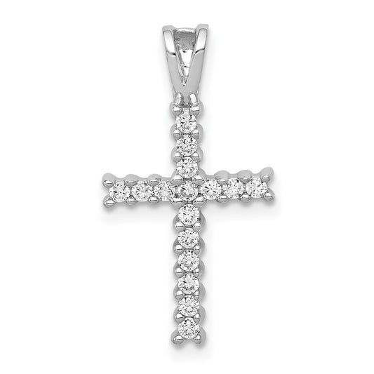 14k White Gold 1/4ct. Diamond Latin Cross Pendant