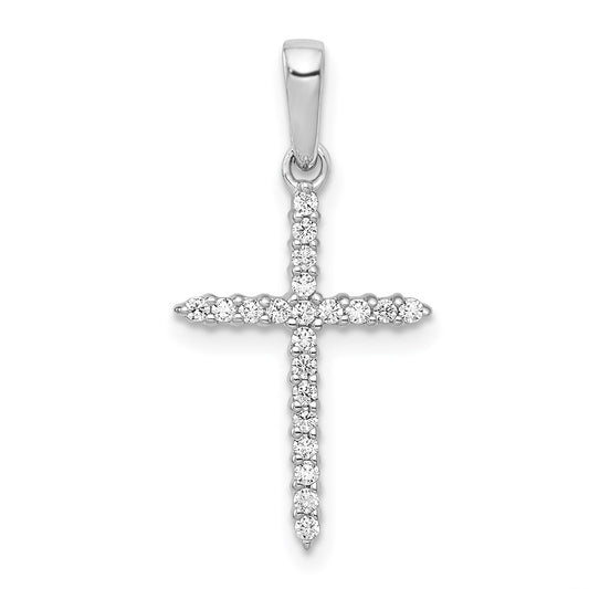 14k White Gold 1/6ct. Diamond Cross Pendant