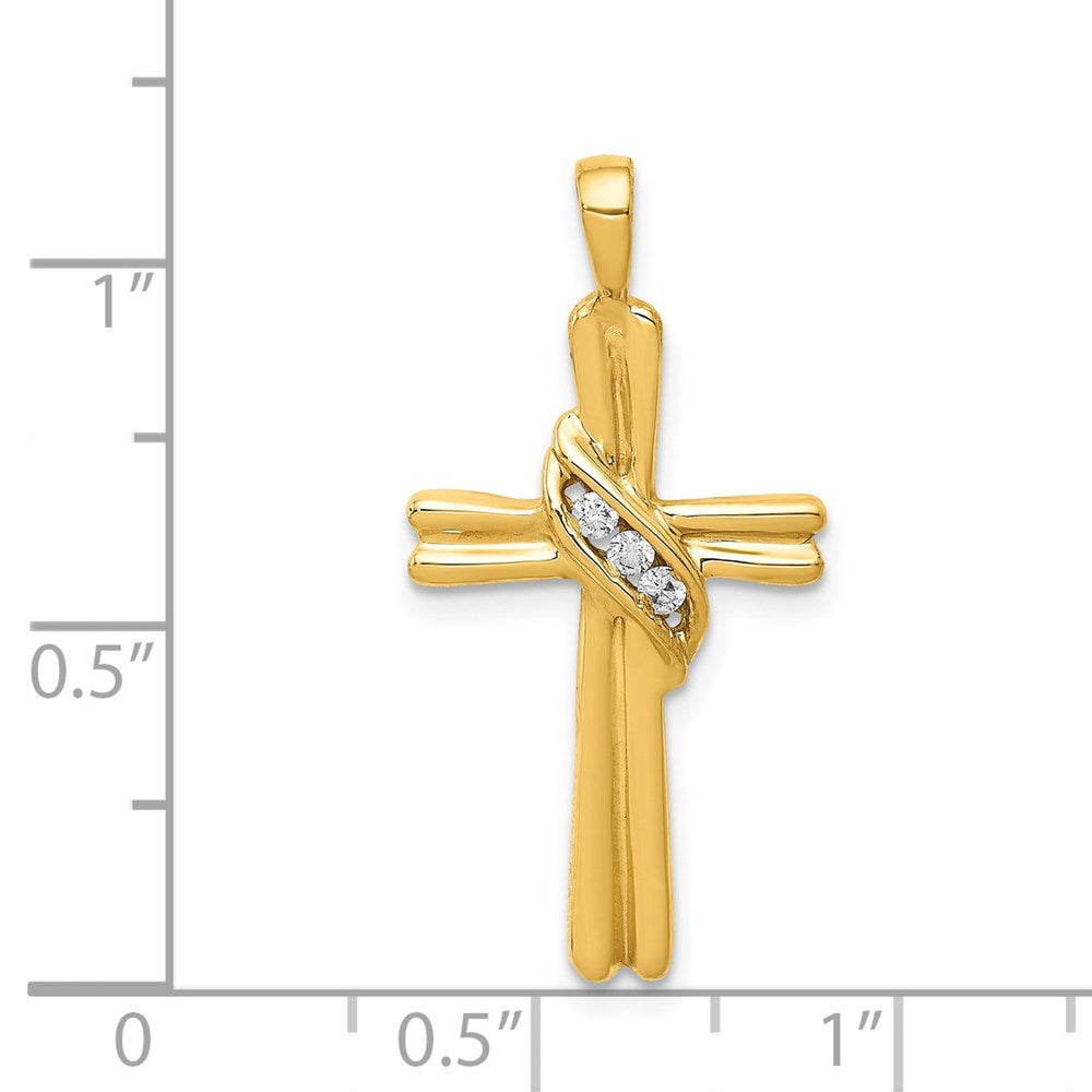 14k AA Diamond Cross Pendant