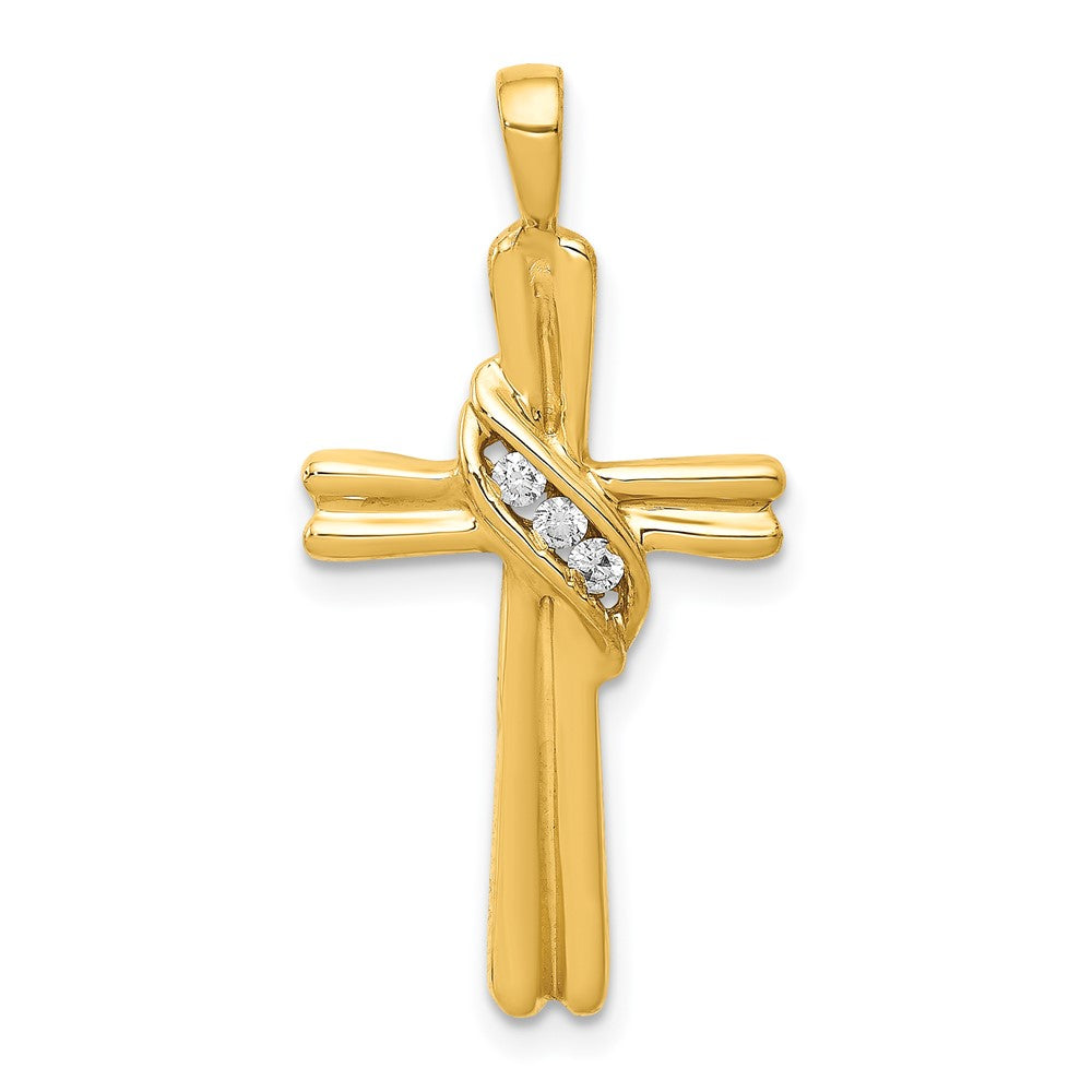 14k AA Diamond Cross Pendant