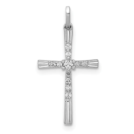 14k White Gold 1/10ct. Diamond Cross Pendant