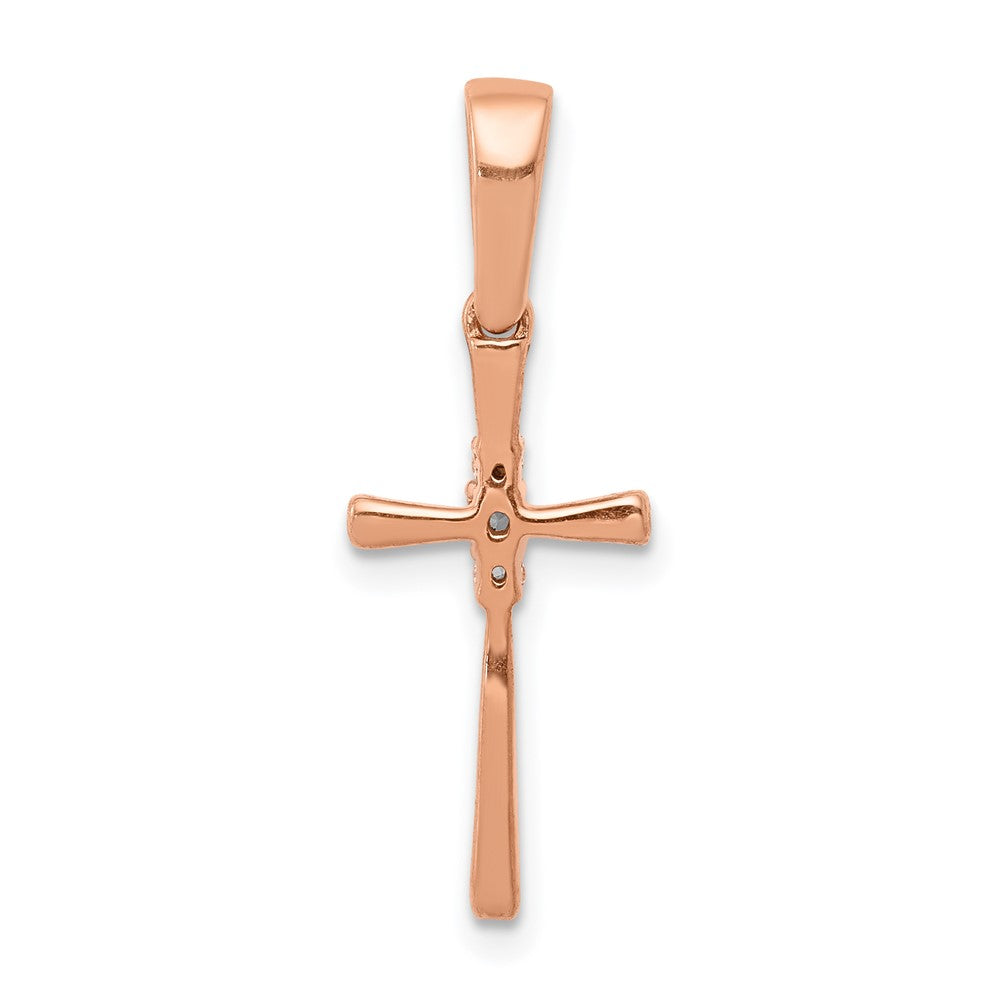 14k Rose Gold 1/20ct. Diamond Cross Pendant