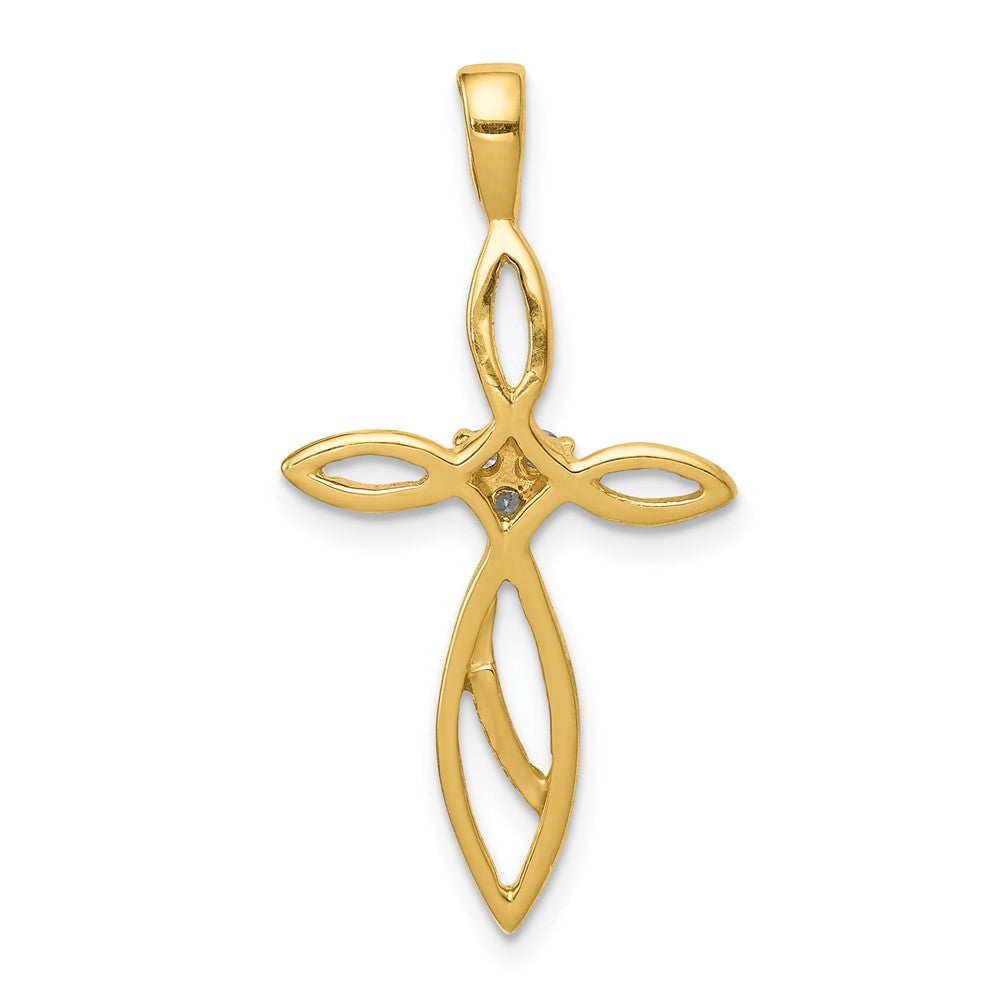 14k AA Diamond Cross Pendant