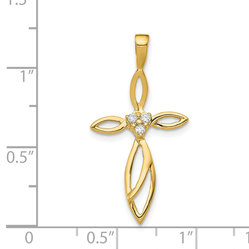 14k AA Diamond Cross Pendant