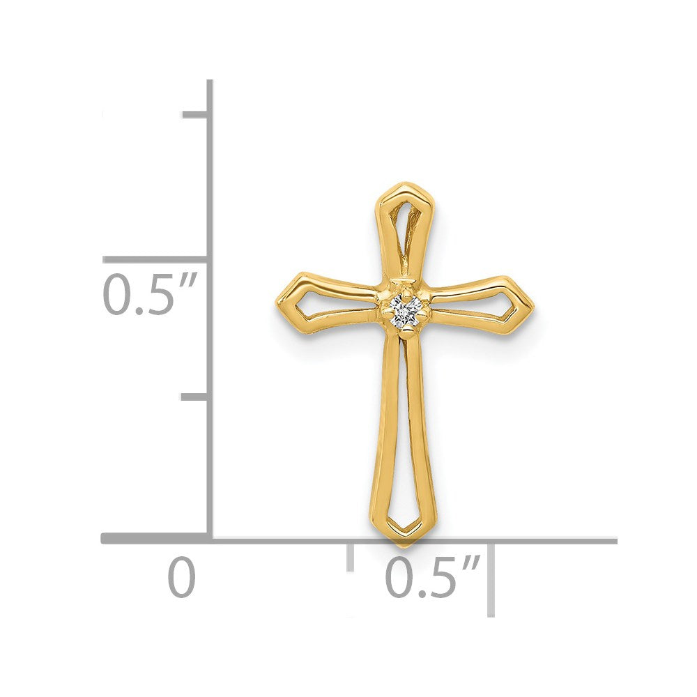 14k AA Diamond Cross Pendant