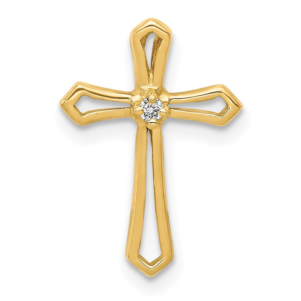 14k AA Diamond Cross Pendant