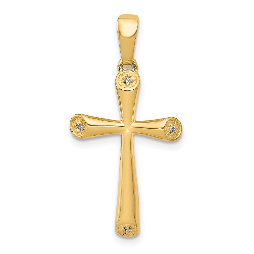 14k AA Diamond Cross Pendant
