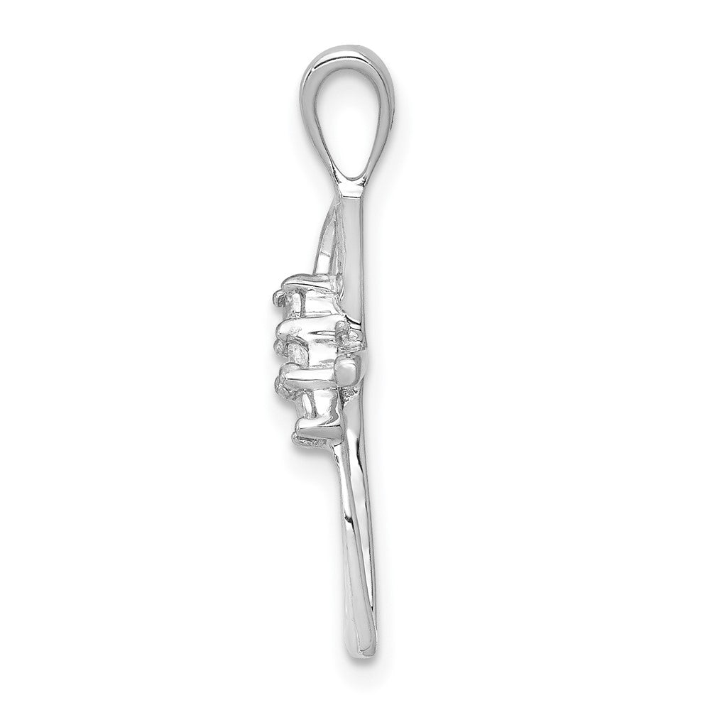 14k White Gold .01ct. Diamond Pendant
