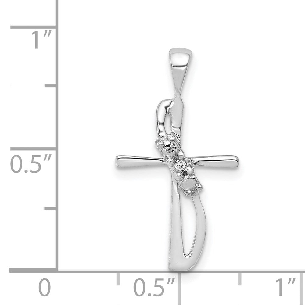 14k White Gold .01ct. Diamond Pendant