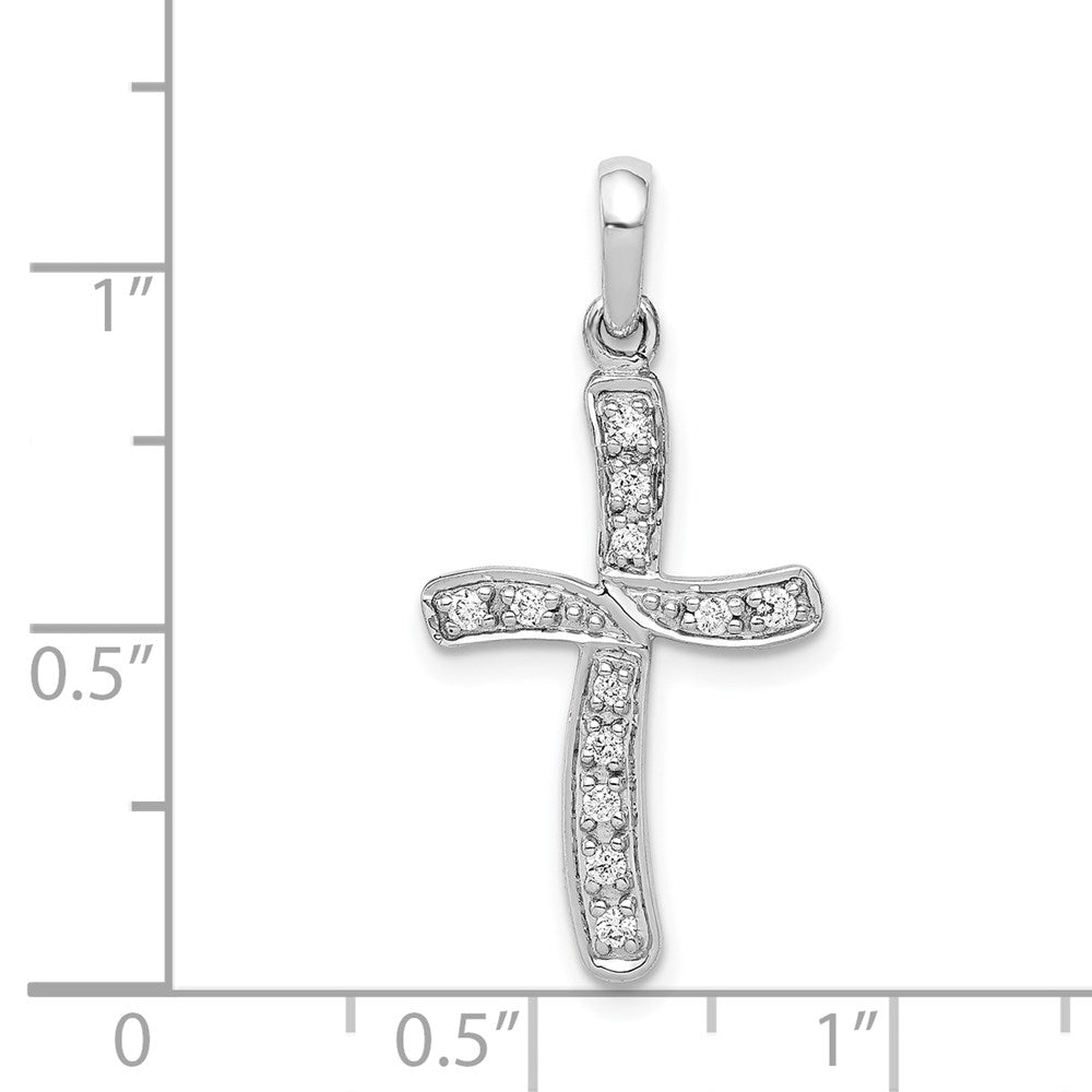 14k White Gold 1/8ct. Diamond Cross Pendant