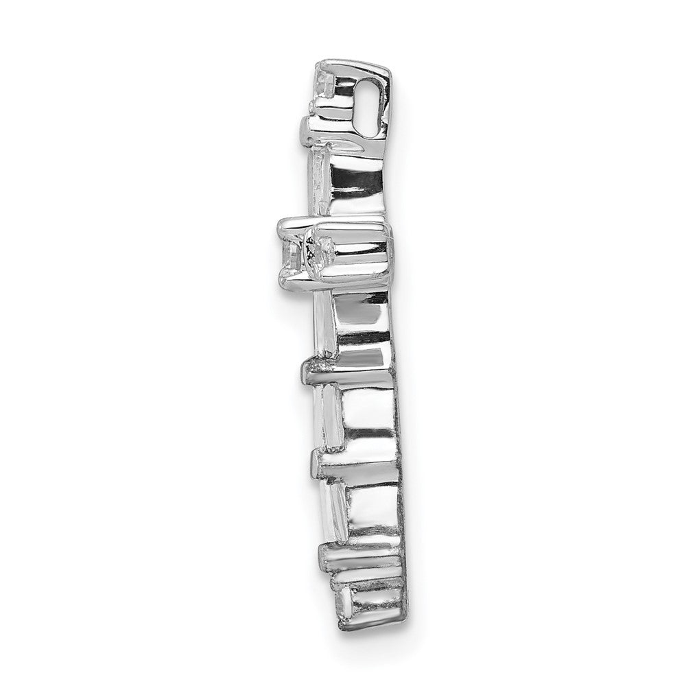 14k White Gold 1/3ct. Diamond Cross Chain Slide