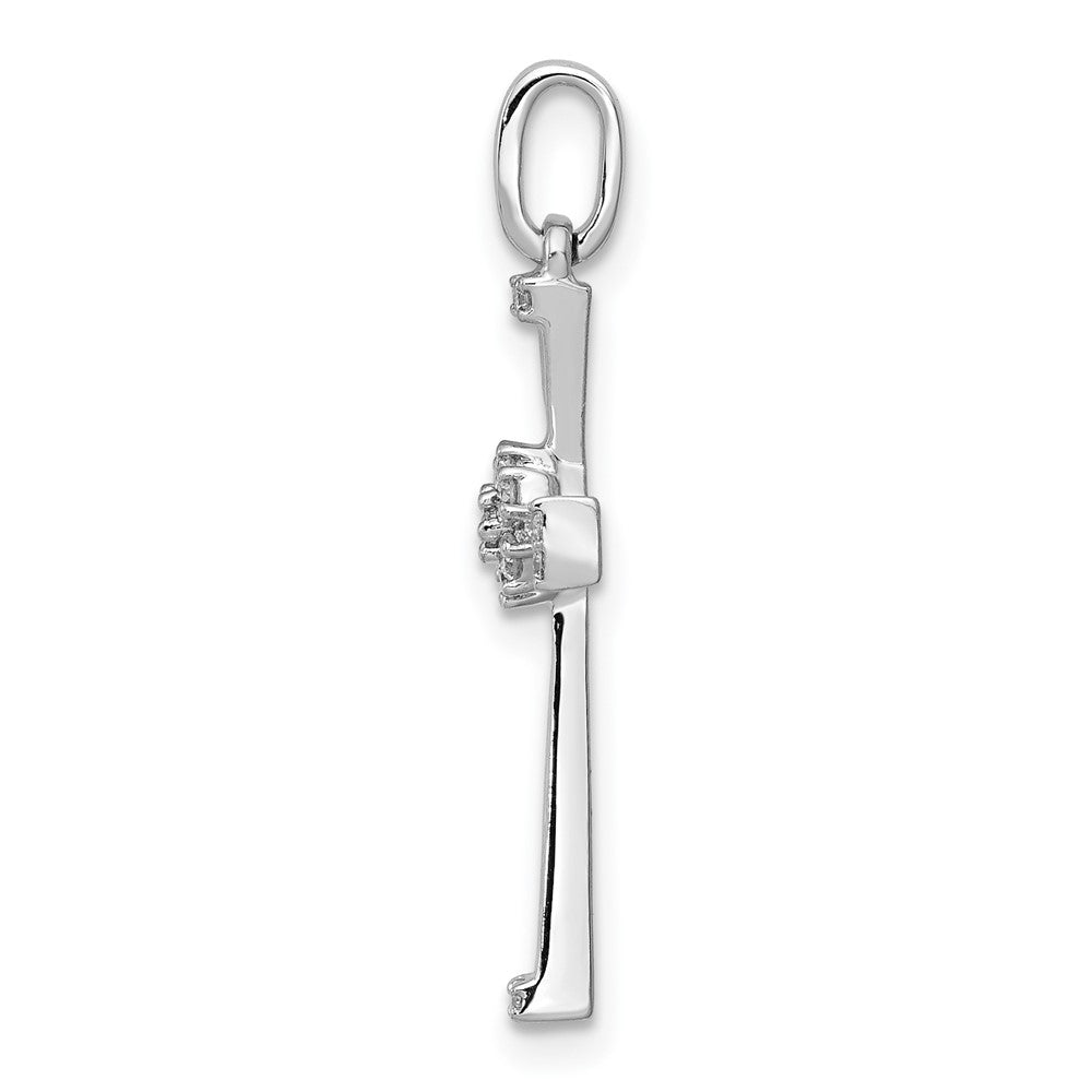14k White Gold 1/6ct. Diamond Cross Pendant