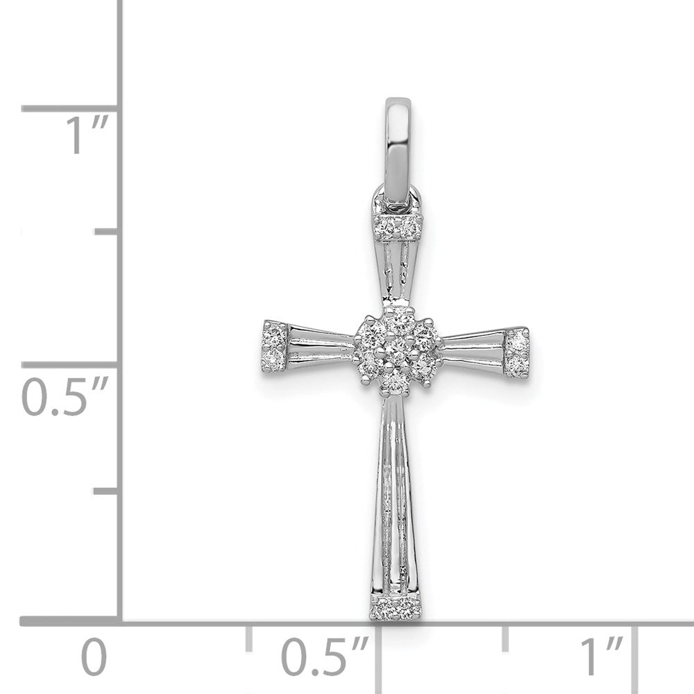 14k White Gold 1/6ct. Diamond Cross Pendant