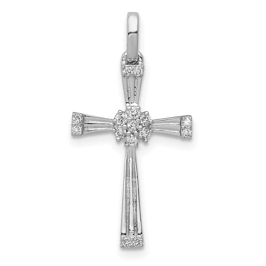 14k White Gold 1/6ct. Diamond Cross Pendant