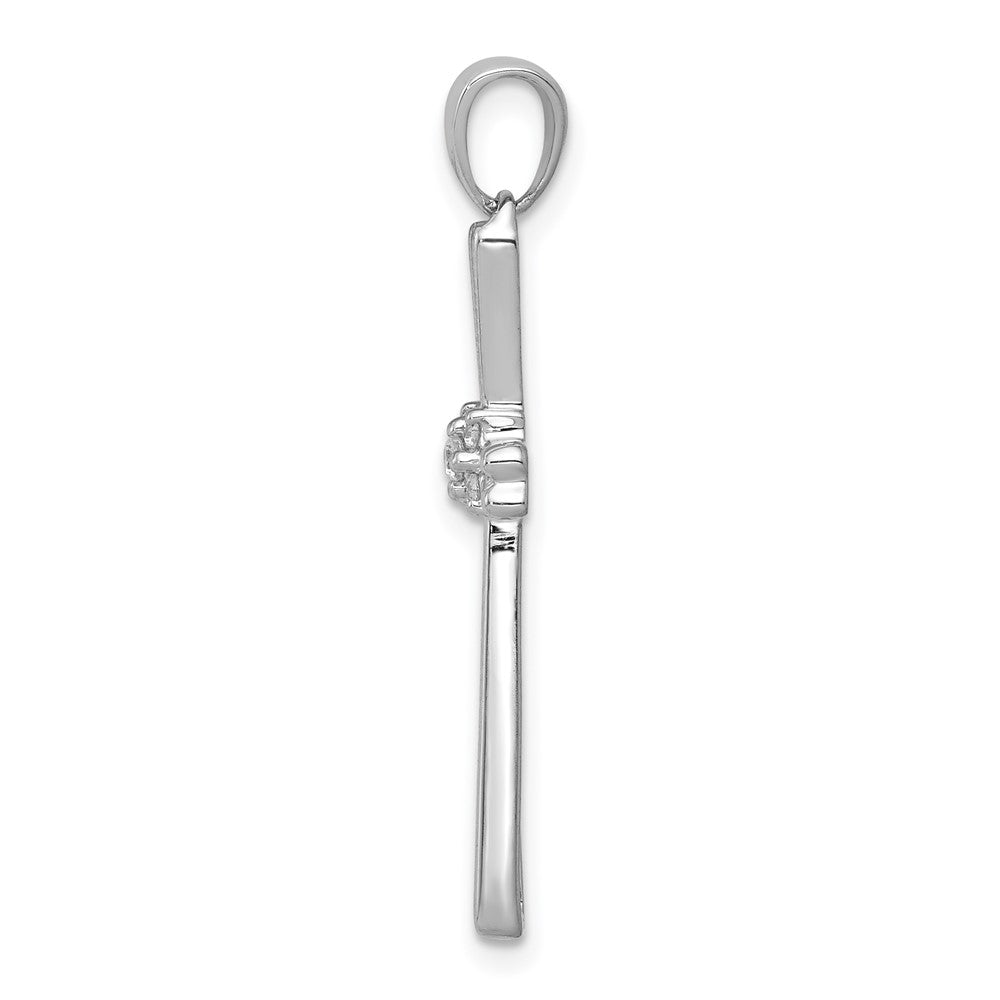 14k White Gold 1/20ct. Diamond Cross Pendant