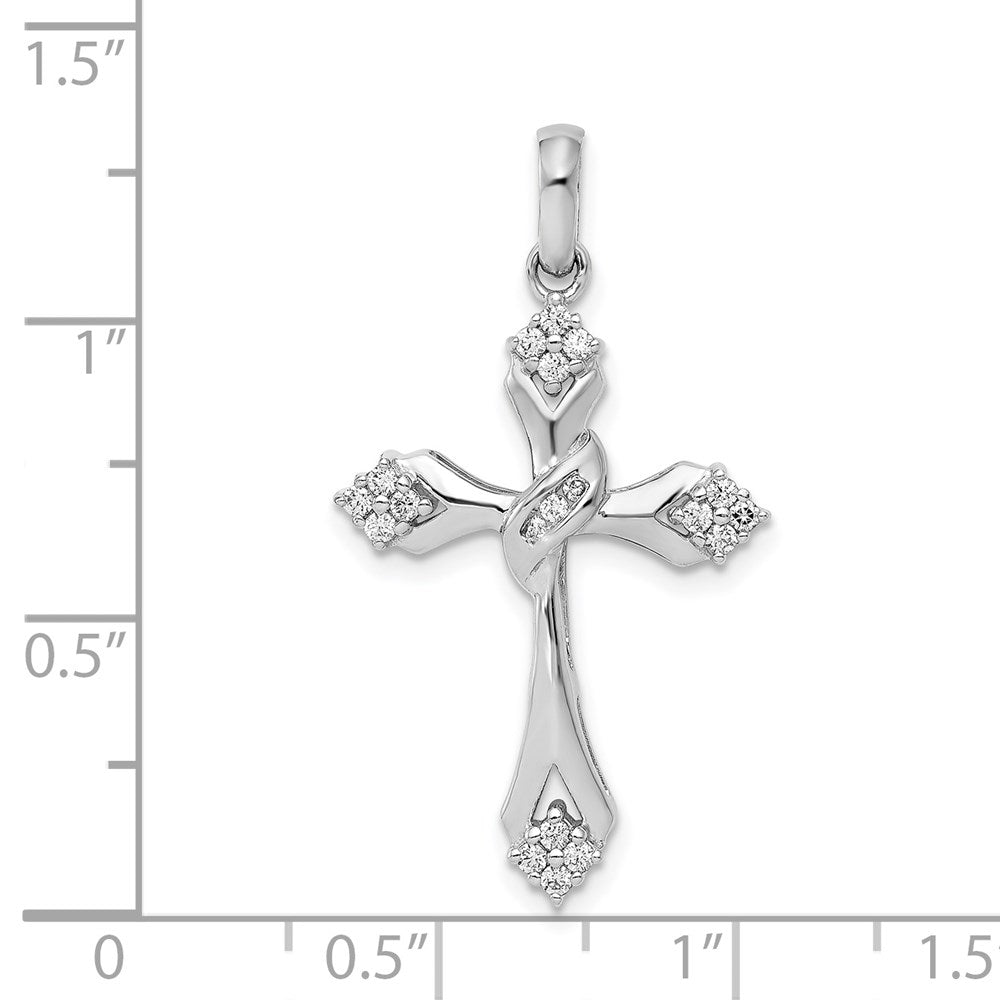 14k White Gold 1/5ct. Diamond Cross Pendant