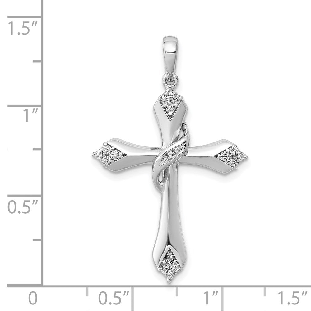 14k White Gold 1/6ct. Diamond Cross Pendant
