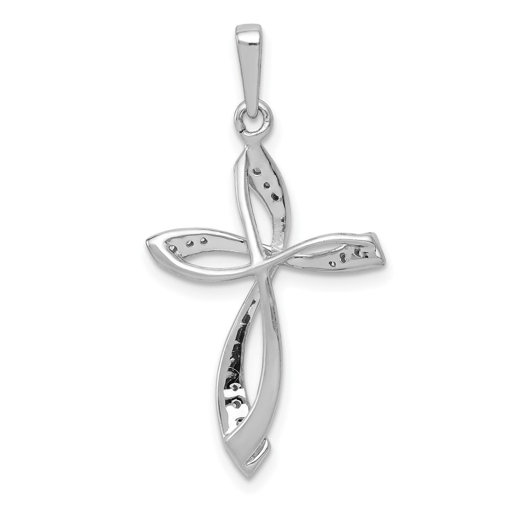 14k White Gold 1/10ct. Diamond Cross Pendant