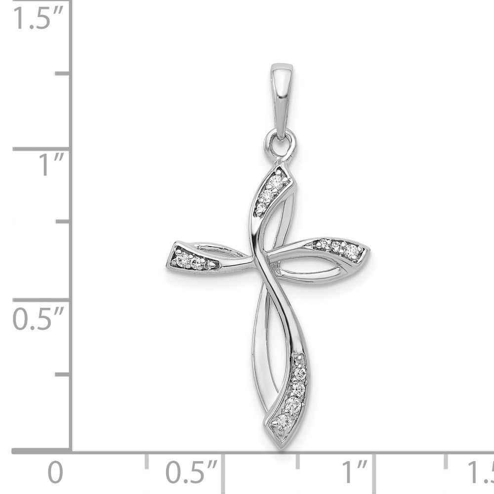 14k White Gold 1/10ct. Diamond Cross Pendant
