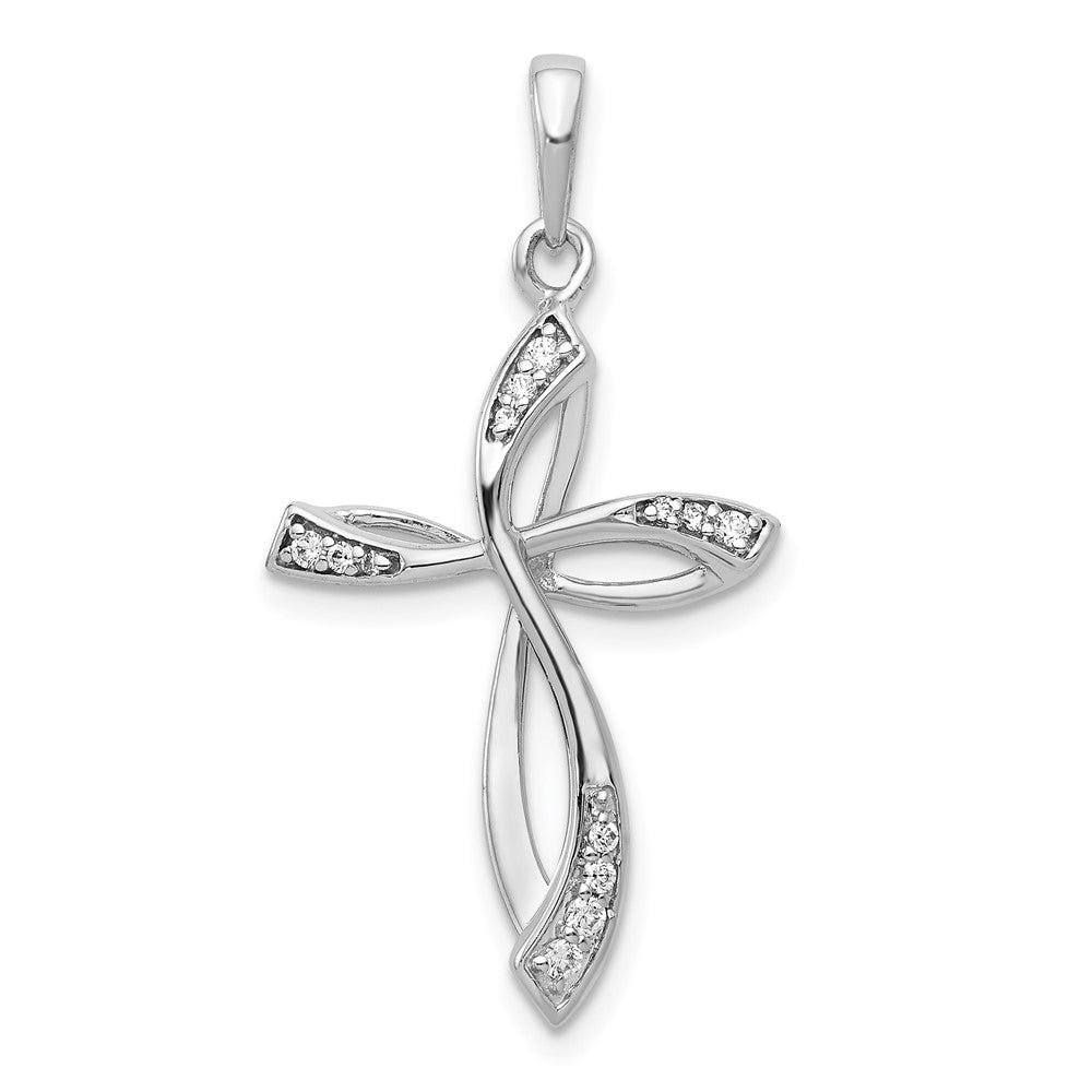 14k White Gold 1/10ct. Diamond Cross Pendant