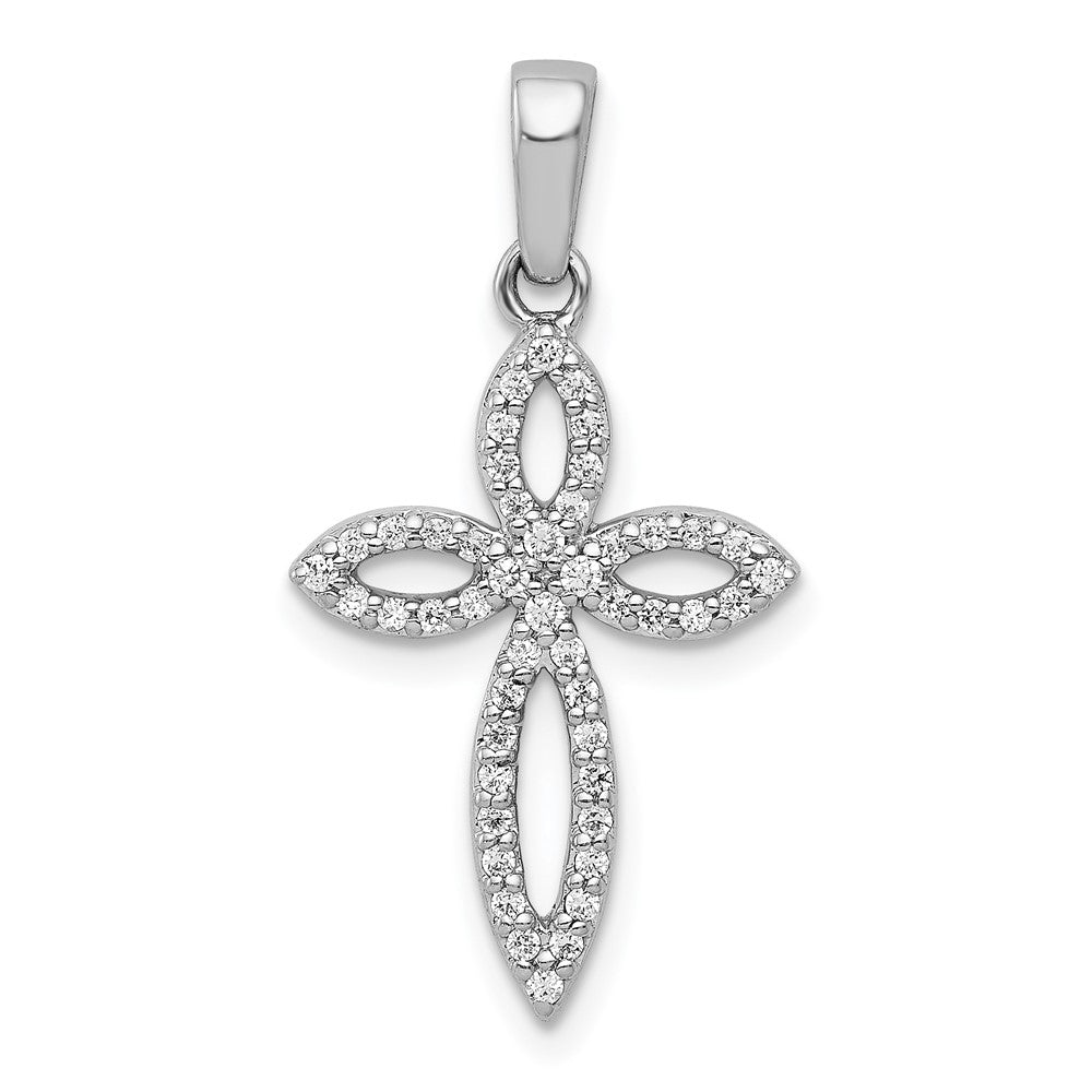 14k White Gold 1/5ct. Diamond Cross Pendant